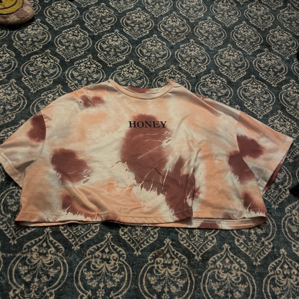 SHEIN Honey Print Tie-Dye Top